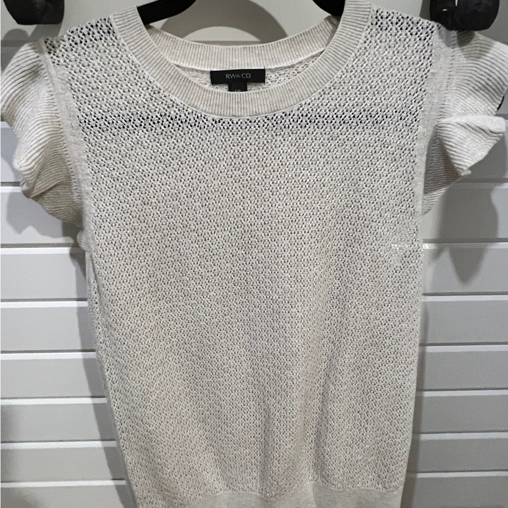 RW&CO. Cream Knit Women's Blouse